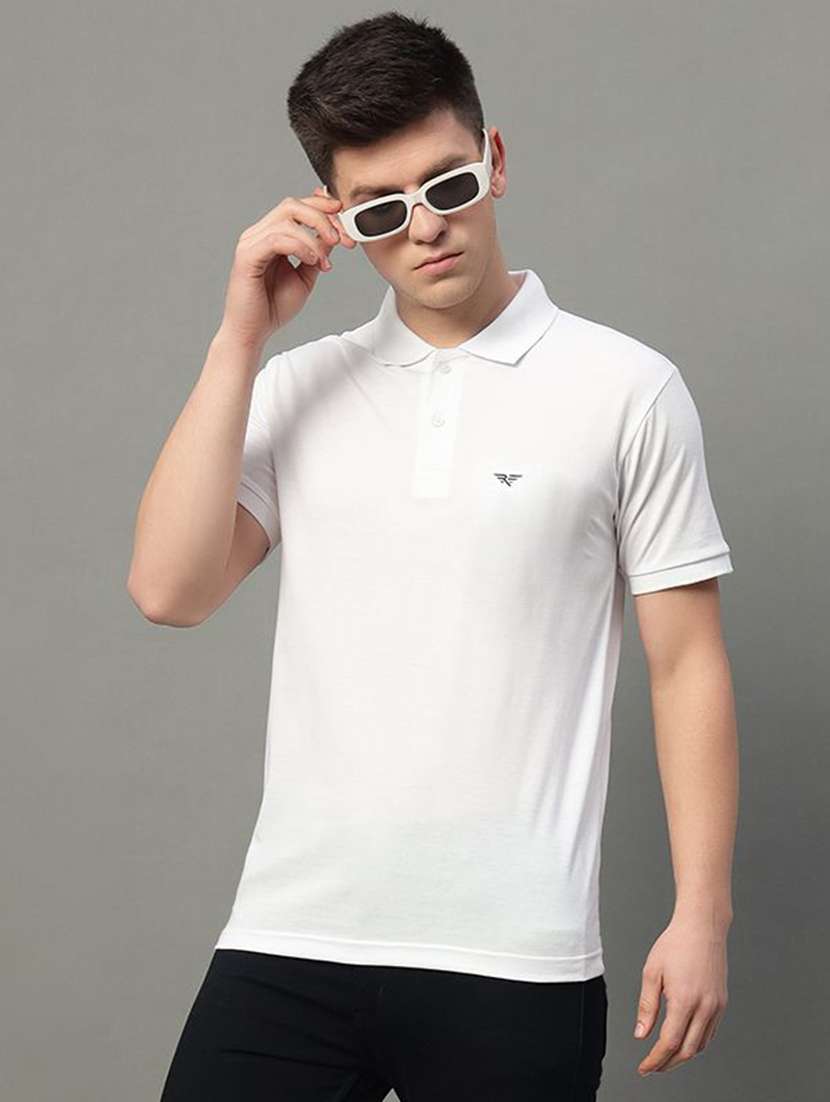 men solid short sleeve polo t-shirt