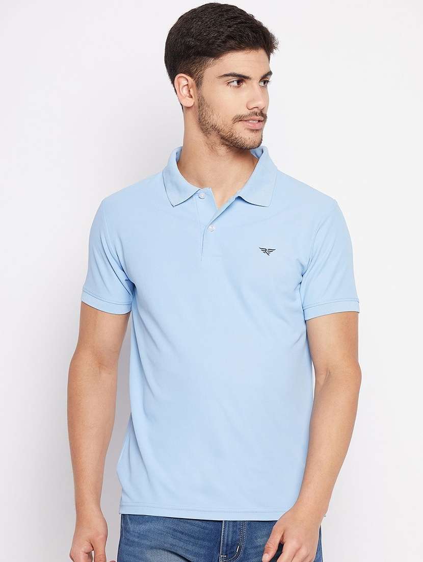 men solid short sleeve polo t-shirt