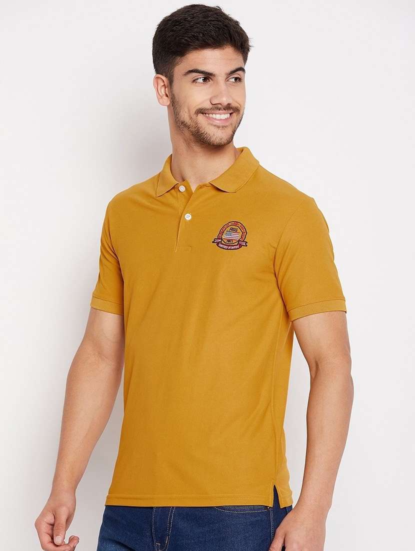 men solid short sleeve polo t-shirt