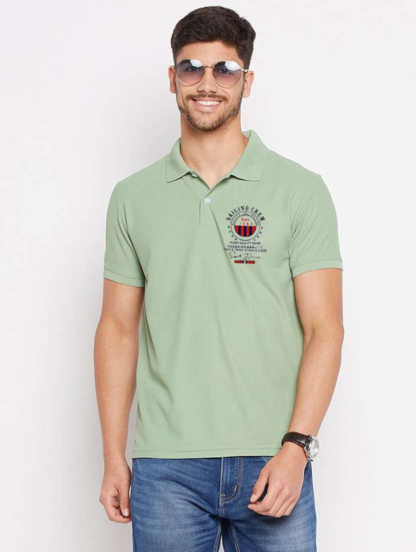 men solid short sleeve polo t-shirt
