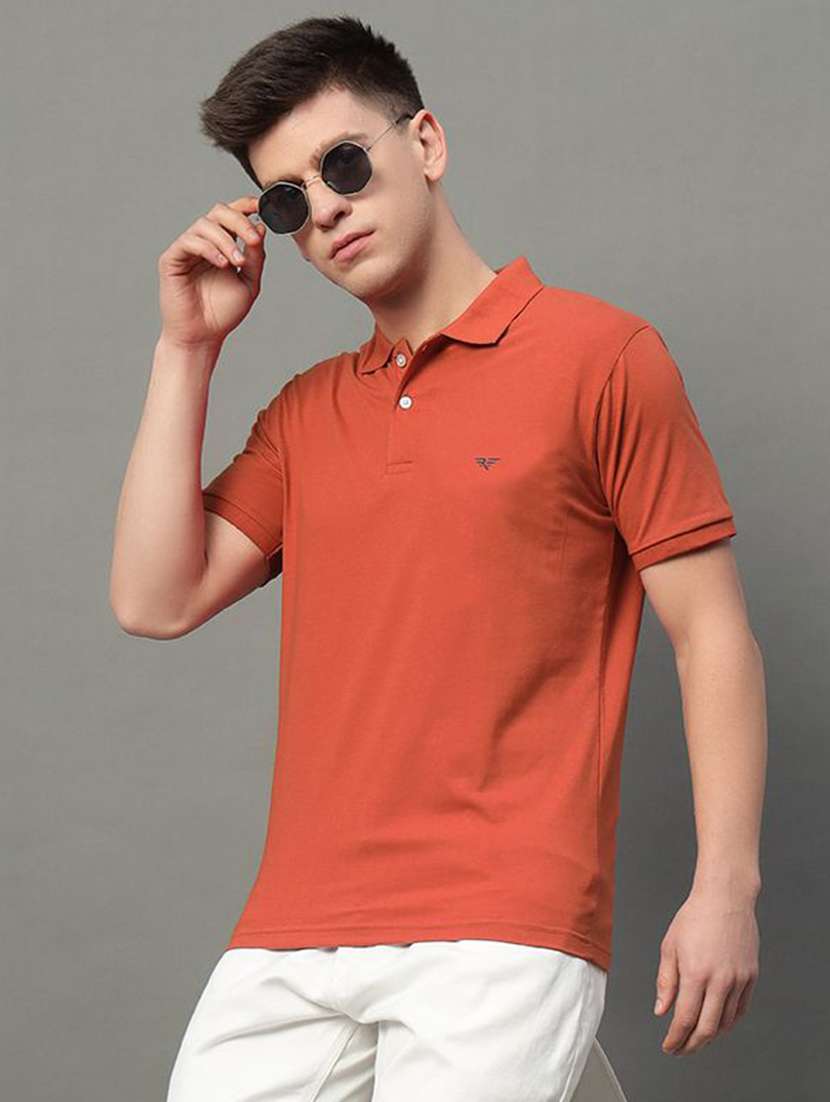 men solid short sleeve polo t-shirt