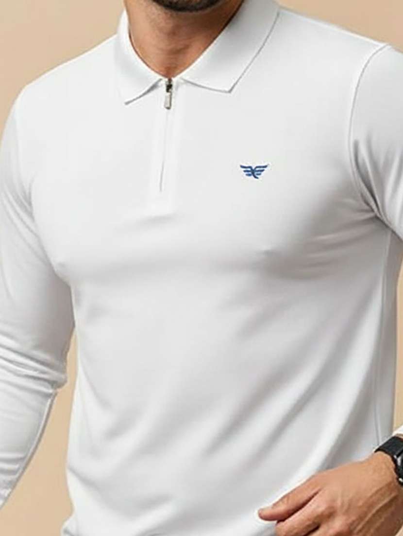 men solid long sleeve polo t-shirt - 22290645 -  Standard Image - 3