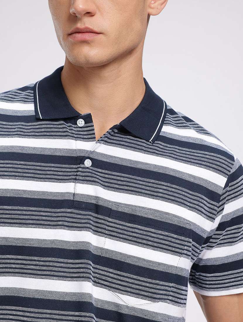 men striped short sleeve regular fit polo t-shirt - 22290663 -  Standard Image - 3