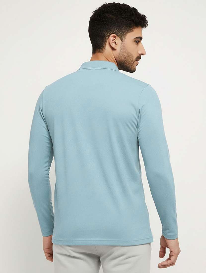 men solid long sleeve polo t-shirt - 22290671 -  Standard Image - 3