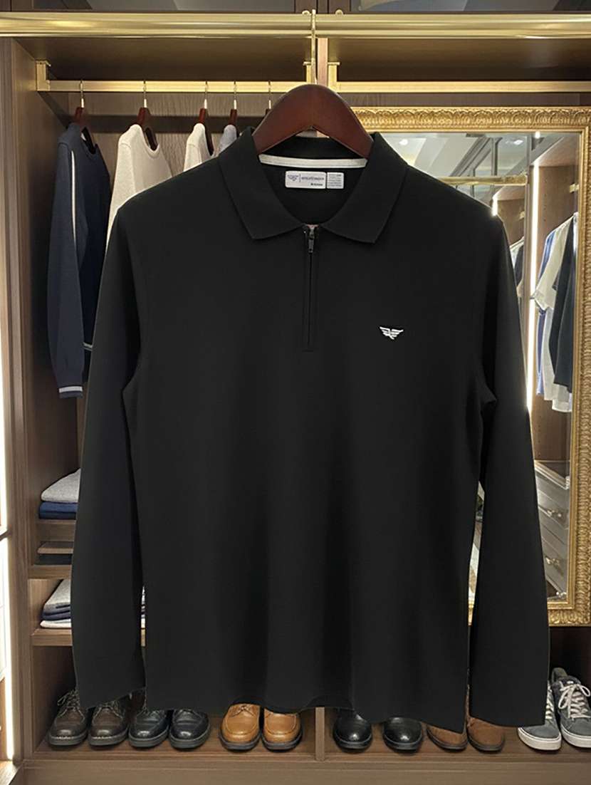 men solid long sleeve polo t-shirt - 22290677 -  Standard Image - 3