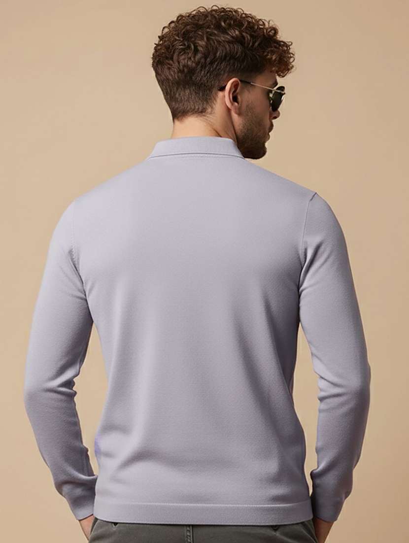 men solid long sleeve polo t-shirt - 22290679 -  Standard Image - 3