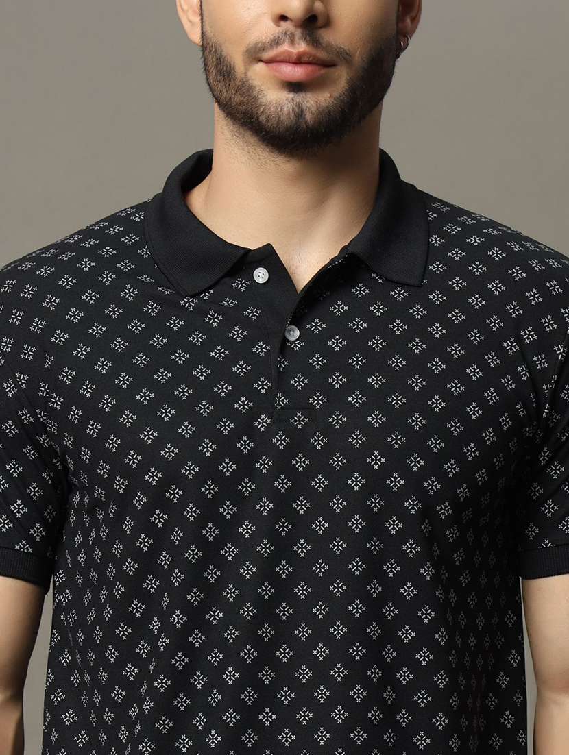men printed short sleeve polo t-shirt - 22290690 -  Standard Image - 3