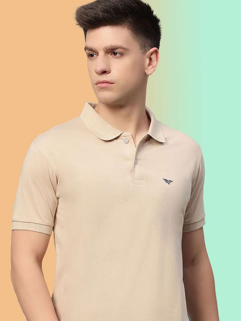 men solid short sleeve polo t-shirt