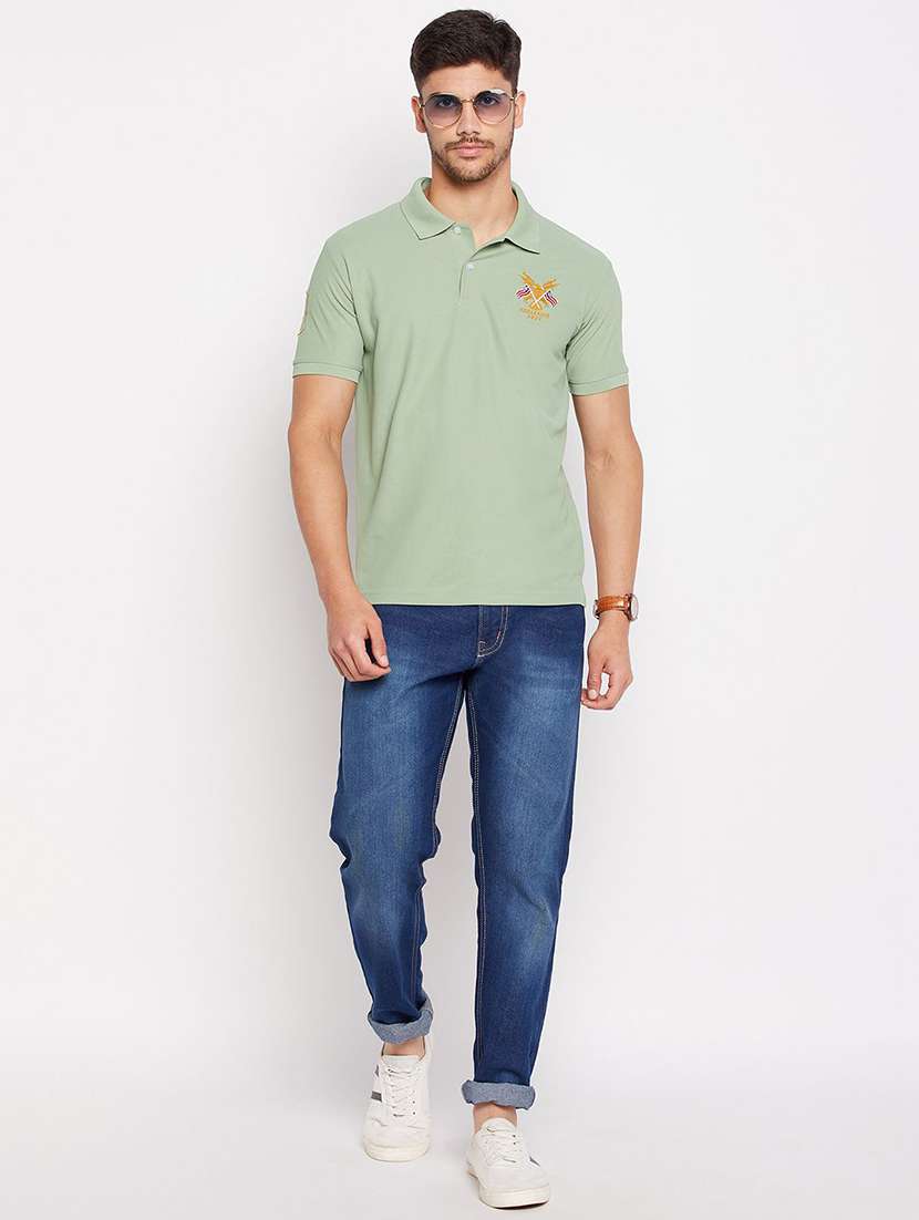 Men Solid Short Sleeve Polo T-shirt - 22290727 -  Standard Image - 3