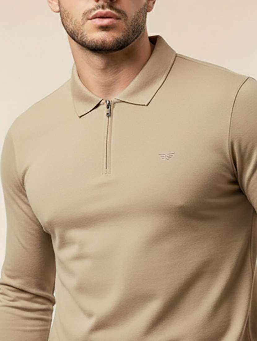 men solid long sleeve polo t-shirt - 22290739 -  Standard Image - 3