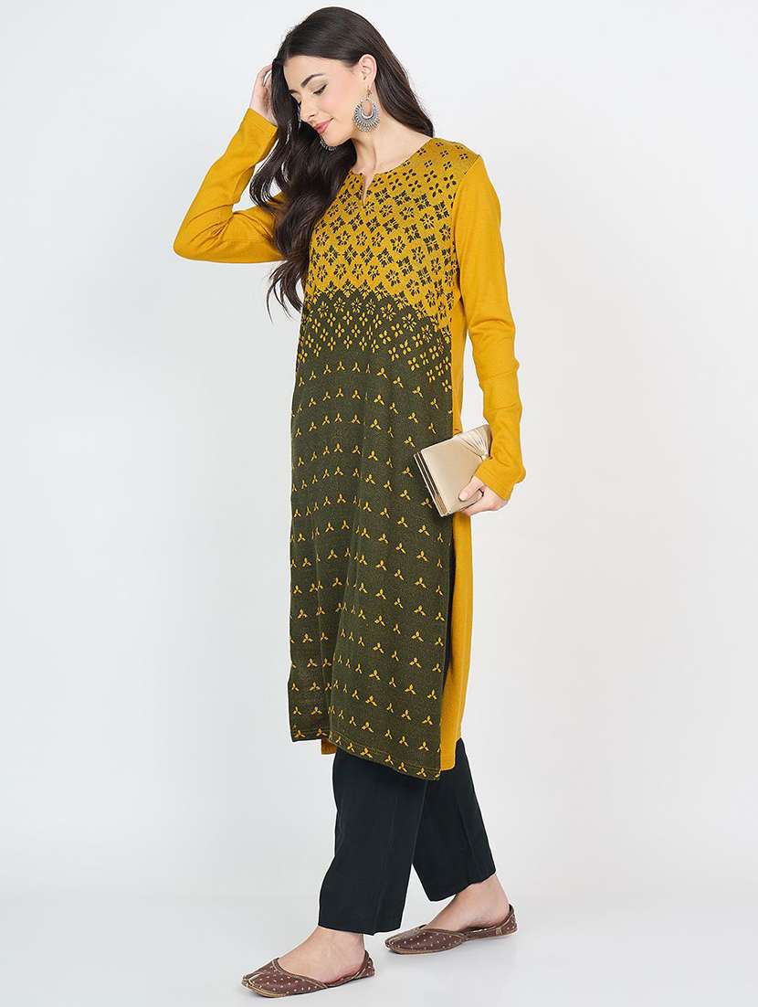 women self desgin long sleeve winter wear kurta 