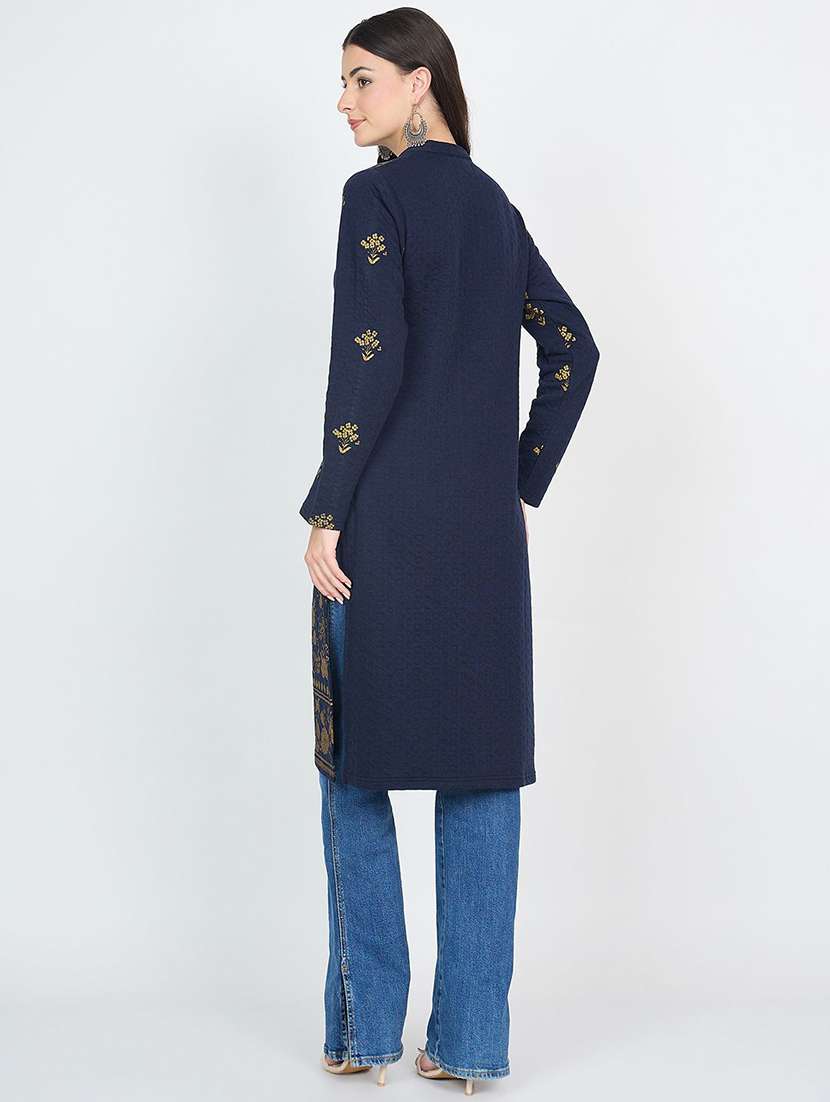 women floral long sleeve winter wear kurta  - 22291151 -  Standard Image - 3