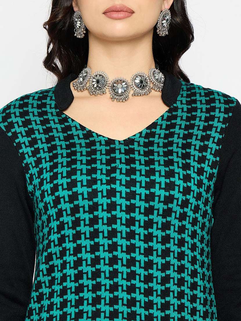 women self design long sleeve winter wear kurta  - 22291177 -  Standard Image - 3