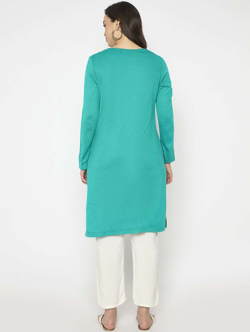 women printed long sleeve winter wear kurta  - 22291184 -  Standard Image - 3