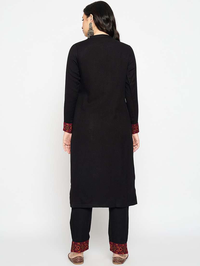 women self design long sleeve kurta pant set - 22291201 -  Standard Image - 3