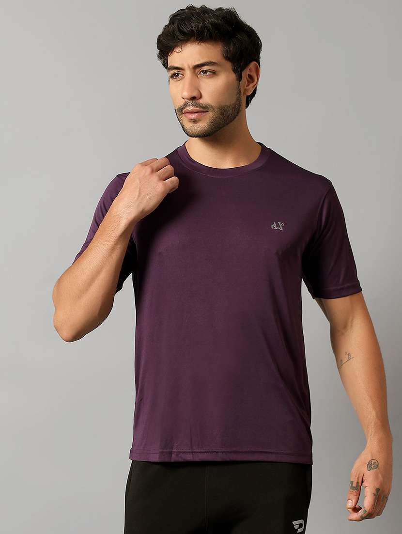 men solid short sleeve regular fit t-shirt
