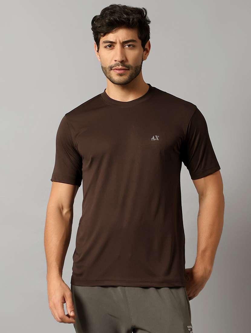 men solid short sleeve regular fit t-shirt