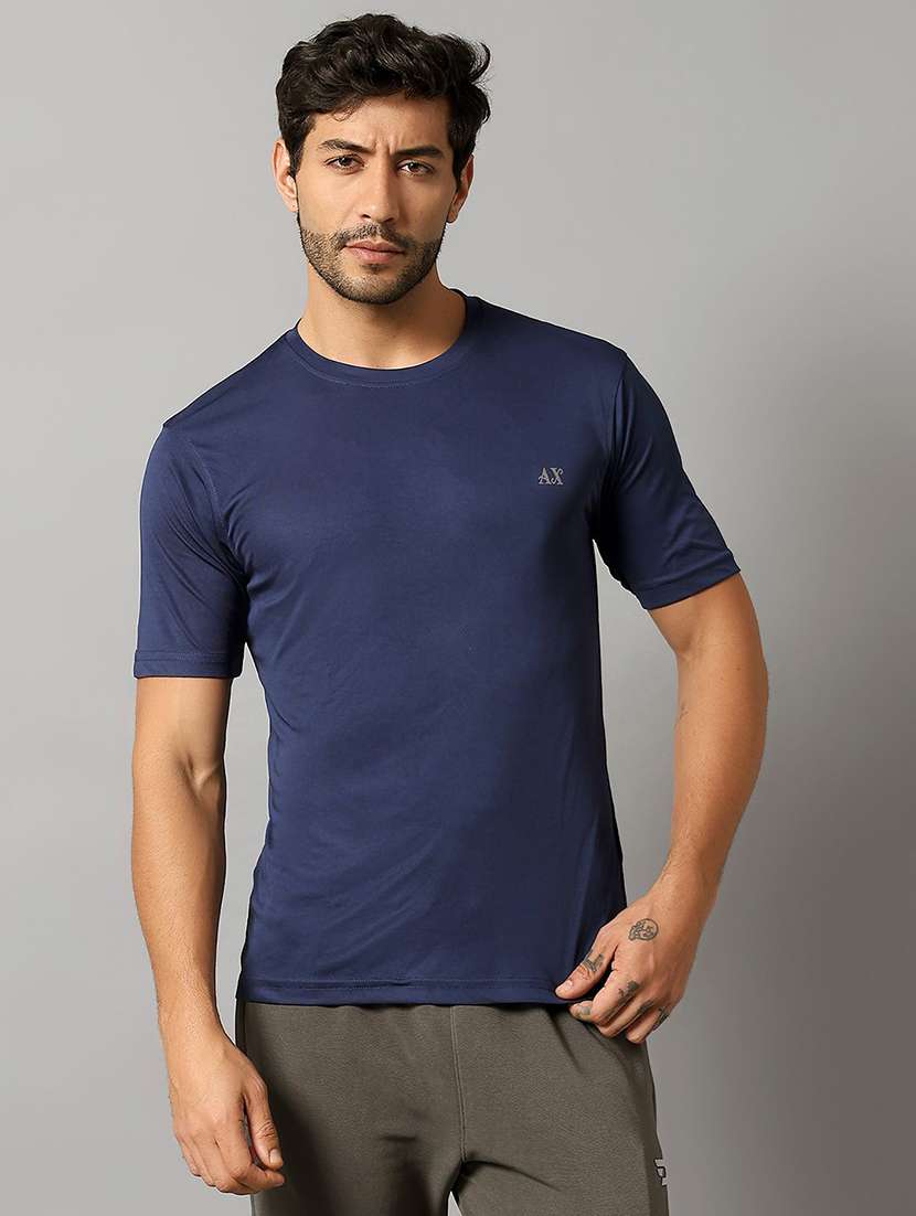 men solid short sleeve regular fit t-shirt