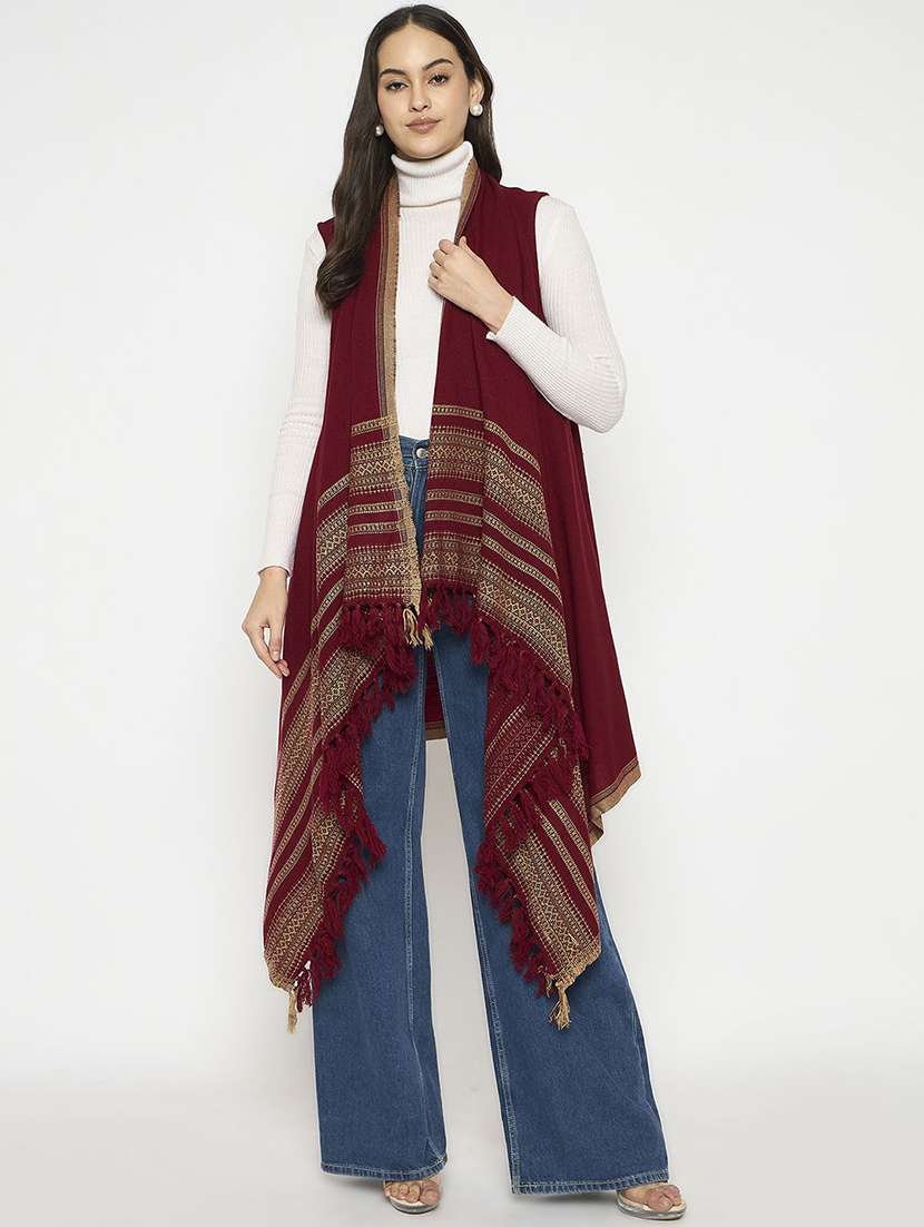 women self designed woolen shrug