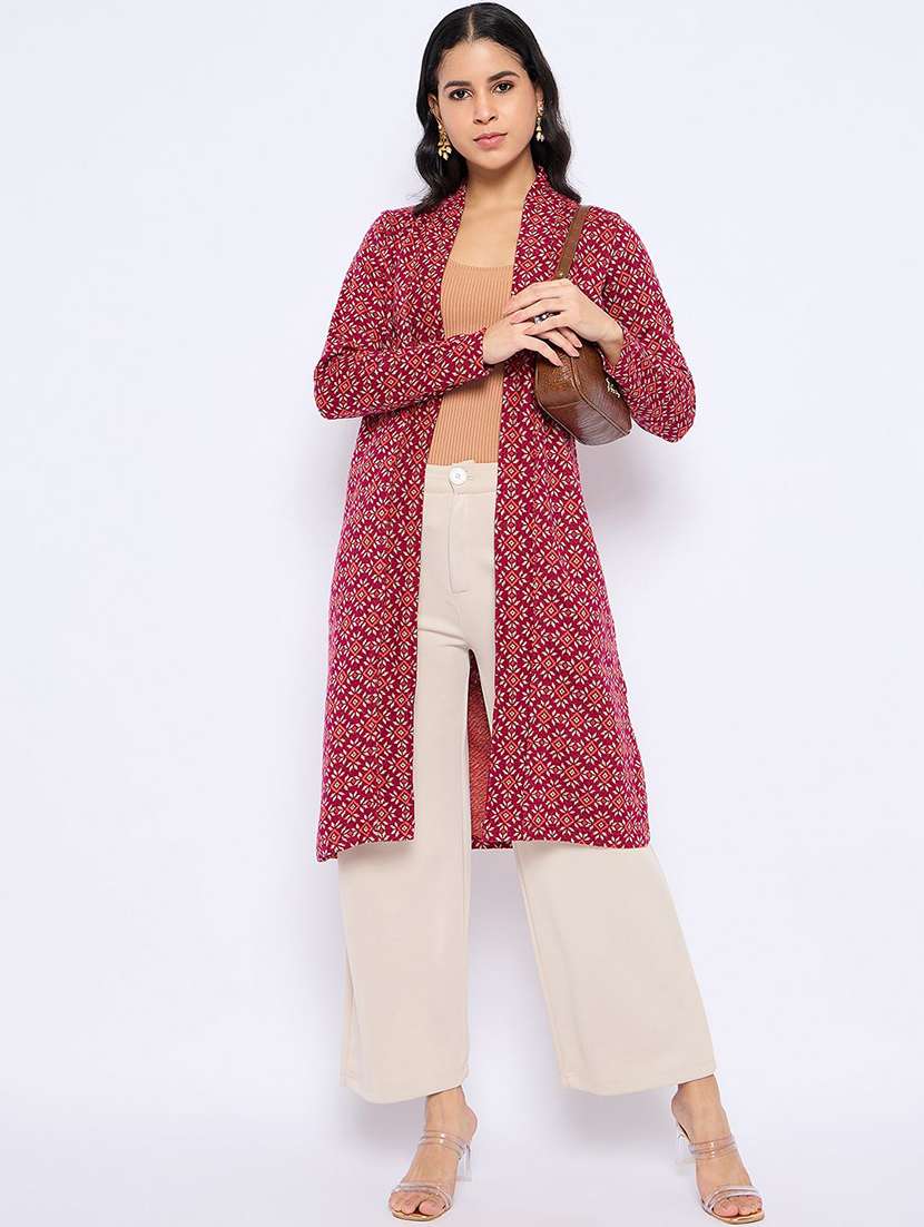 women self designed long sleeve shrug