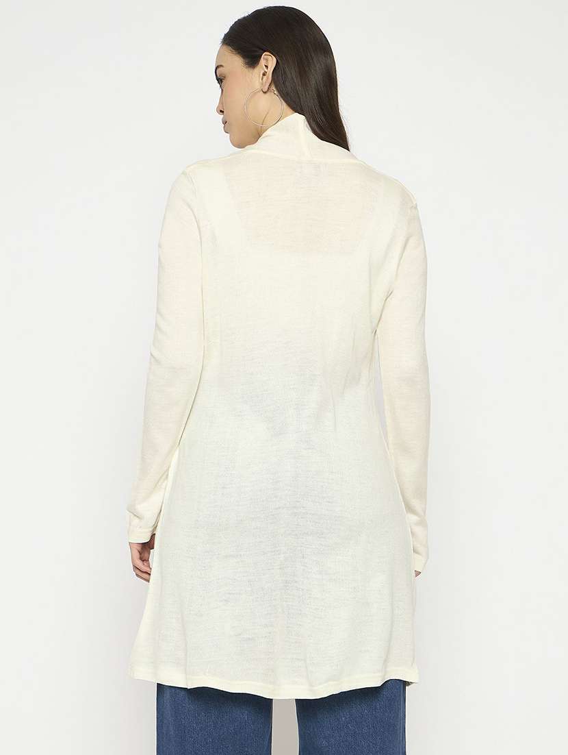 women solid long sleeve woolen shrug - 22291254 -  Standard Image - 3