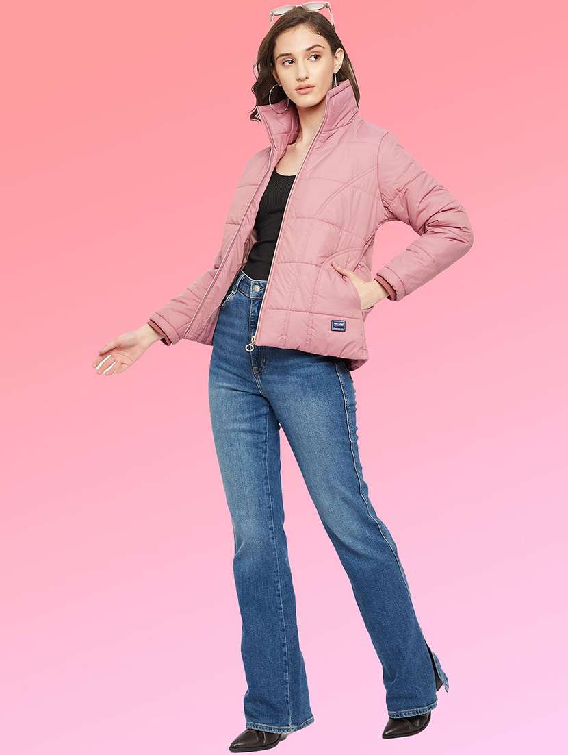 women solid long sleeve quilted jacket - 22291301 -  Standard Image - 3
