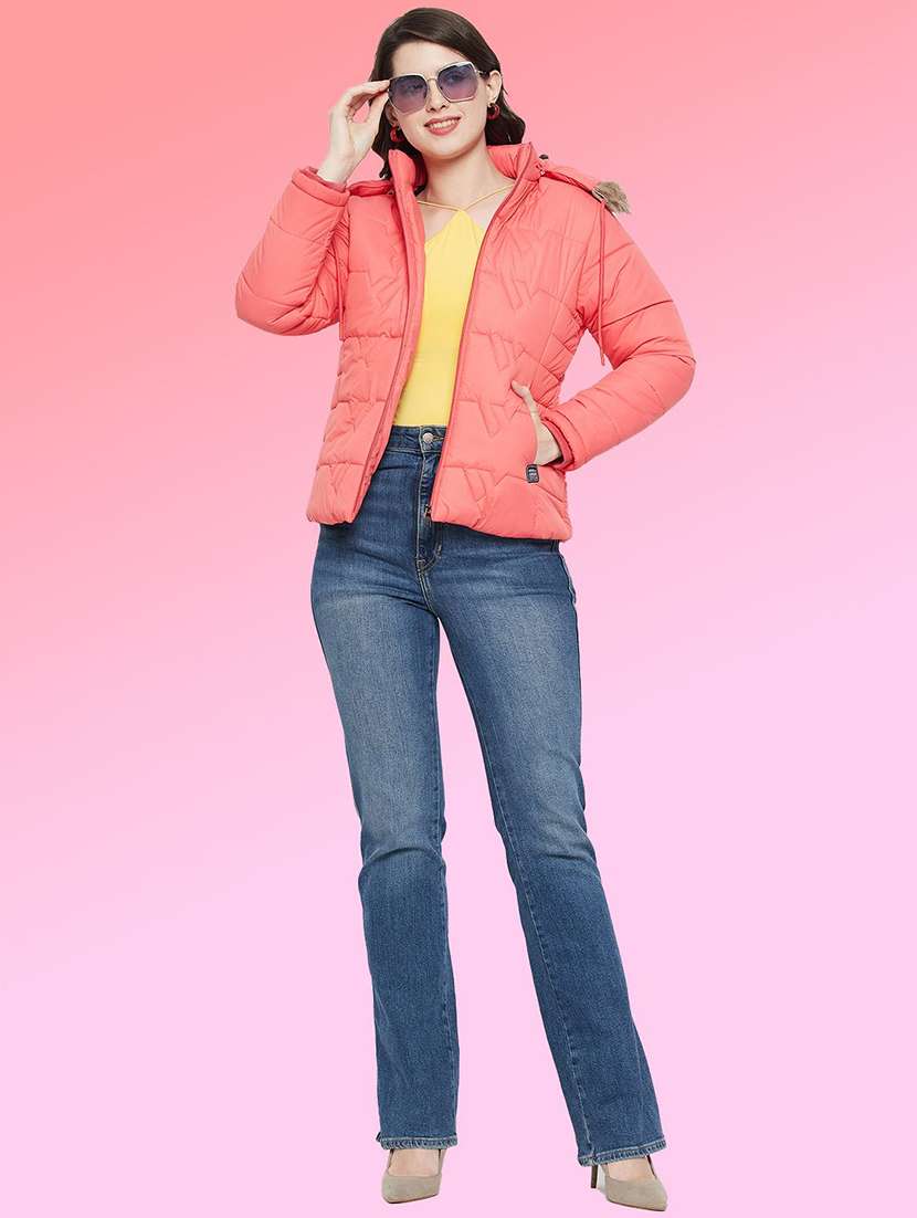 women solid long sleeve hooded quilted jacket - 22291311 -  Standard Image - 3