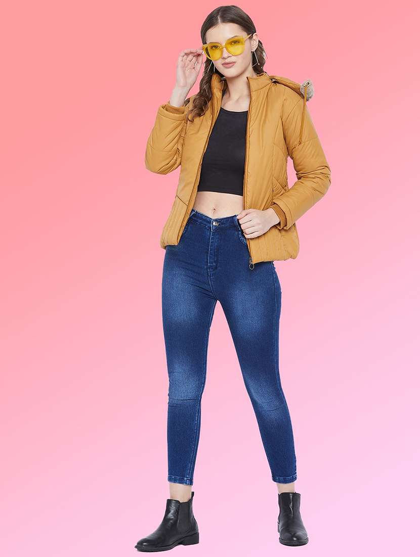 women solid long sleeve hooded quilted jacket - 22291325 -  Standard Image - 3