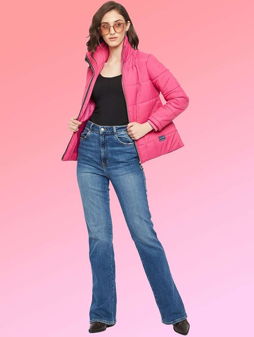 women solid long sleeve quilted jacket - 22291354 -  Standard Image - 3