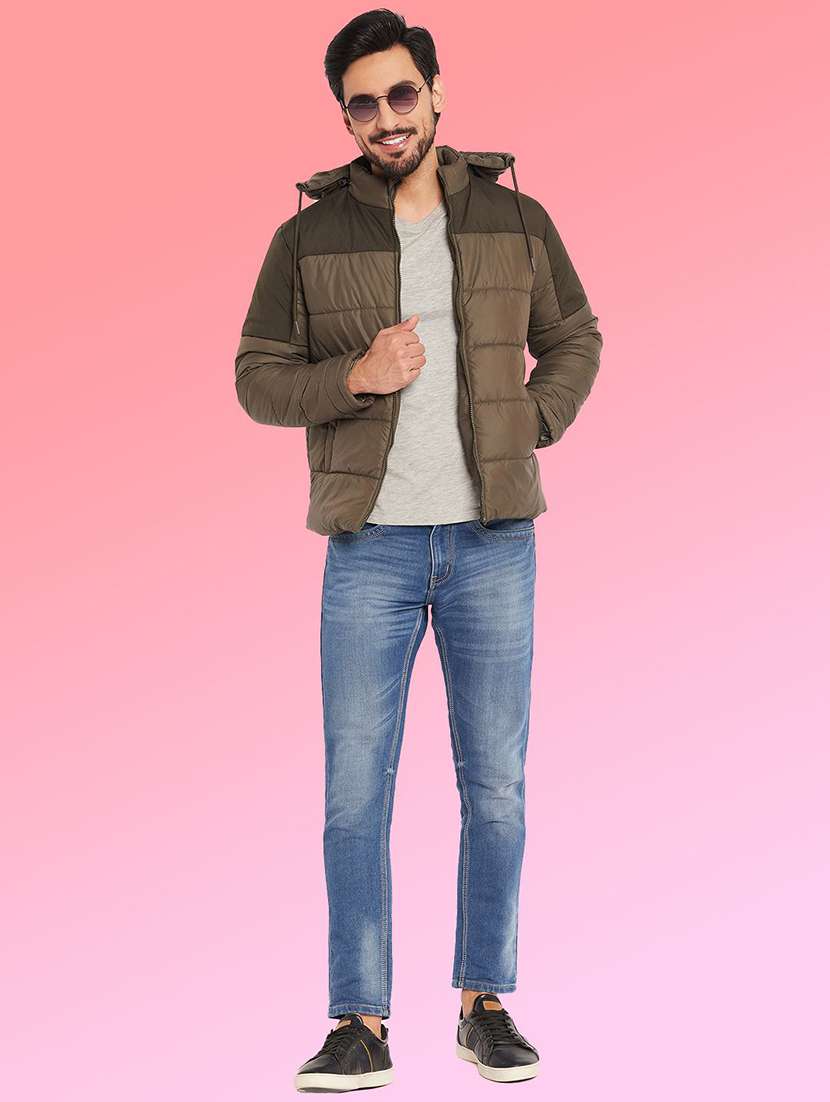 men color block long sleeve puffer jacket - 22291405 -  Standard Image - 3