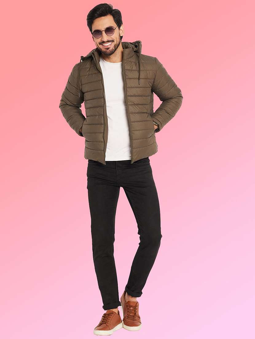 men solid long sleeve puffer jacket - 22291406 -  Standard Image - 3