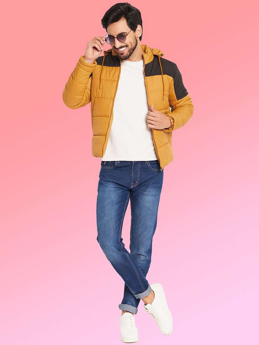 men color block long sleeve puffer jacket - 22291407 -  Standard Image - 3