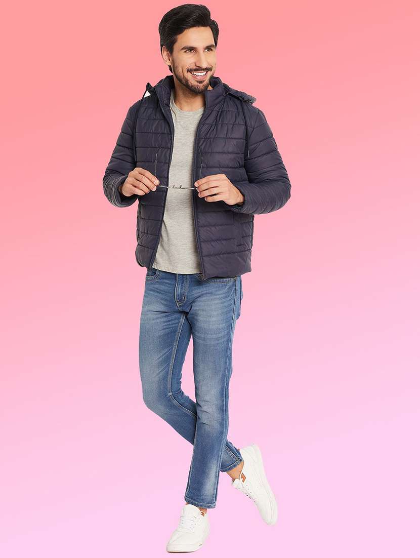 men solid long sleeve puffer jacket - 22291409 -  Standard Image - 3