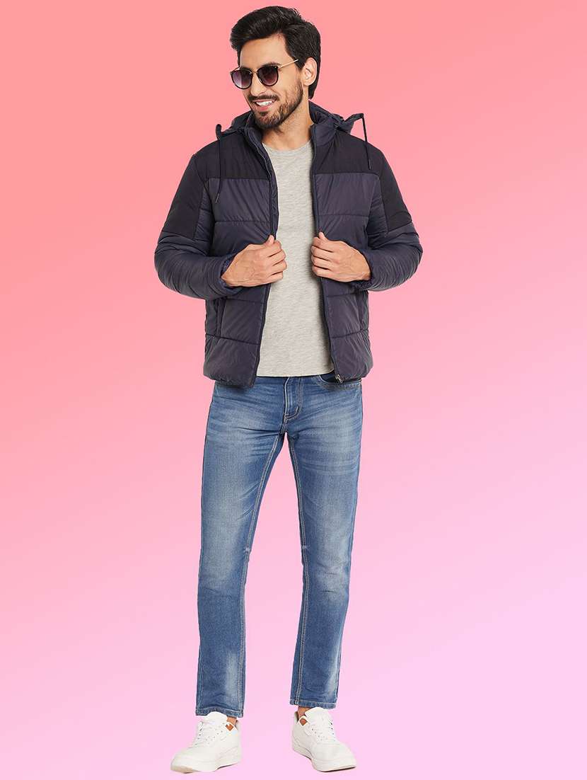 men color block long sleeve puffer jacket - 22291410 -  Standard Image - 3