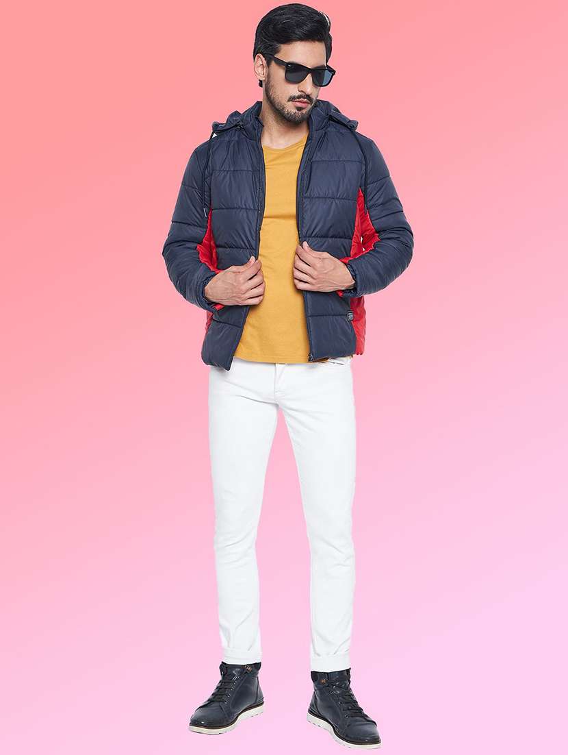 men color block long sleeve puffer jacket - 22291411 -  Standard Image - 3