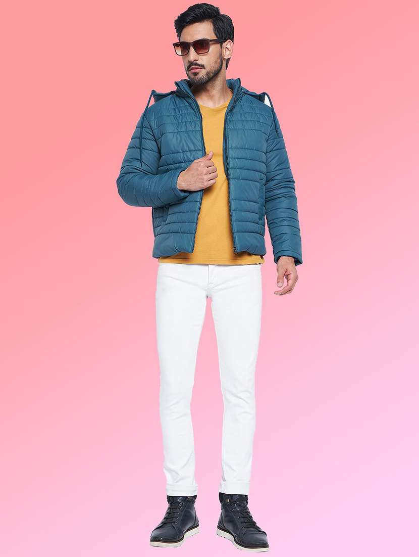 men solid long sleeve puffer jacket - 22291412 -  Standard Image - 3