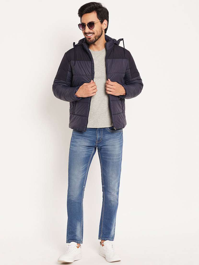 men color block long sleeve puffer jacket - 22291416 -  Standard Image - 3