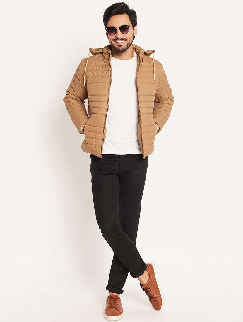 men solid long sleeve puffer jacket - 22291417 -  Standard Image - 3