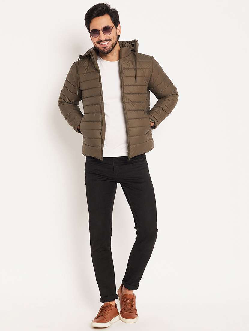 men solid long sleeve puffer jacket - 22291420 -  Standard Image - 3