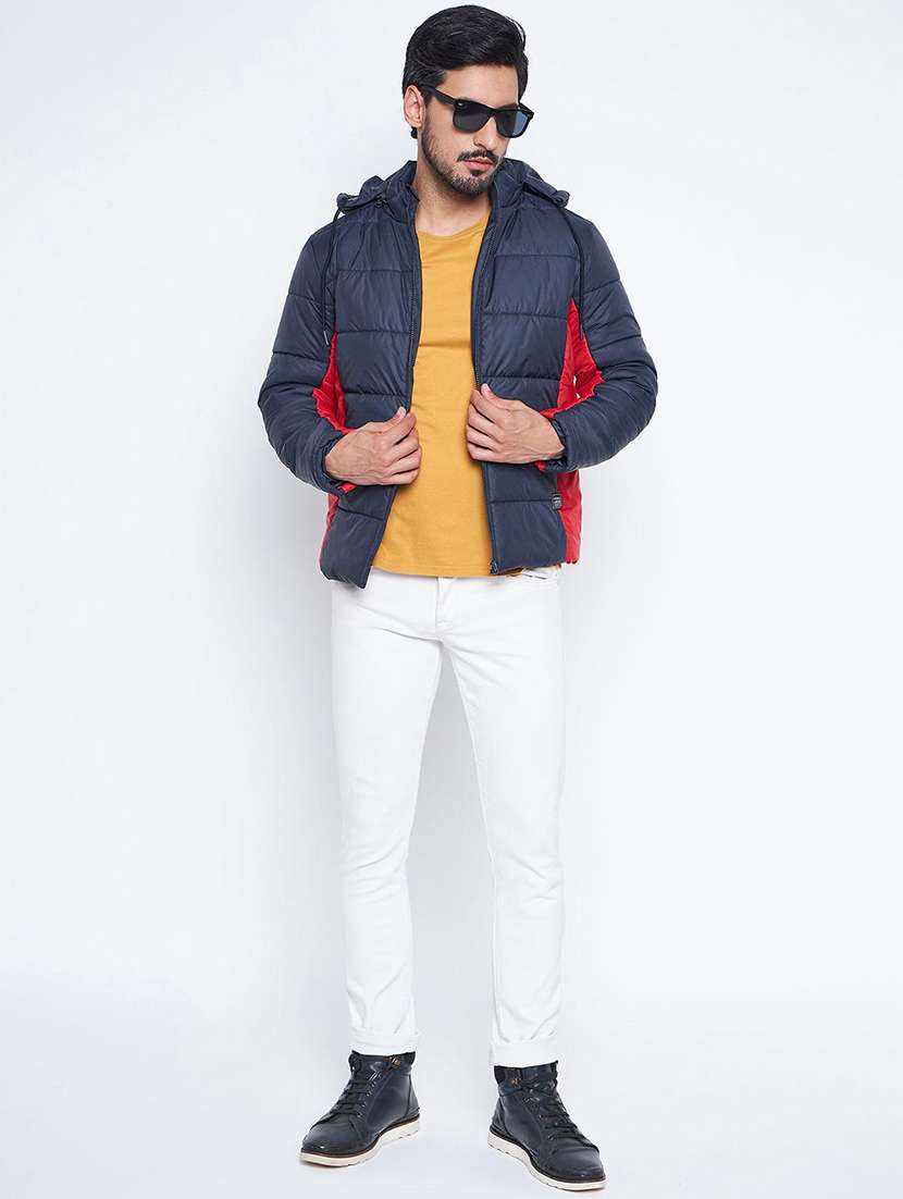 men color block long sleeve puffer jacket - 22291423 -  Standard Image - 3