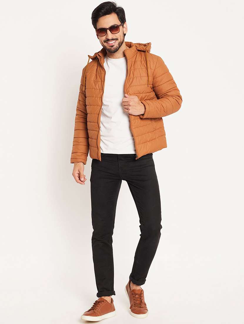 men solid long sleeve puffer jacket - 22291436 -  Standard Image - 3
