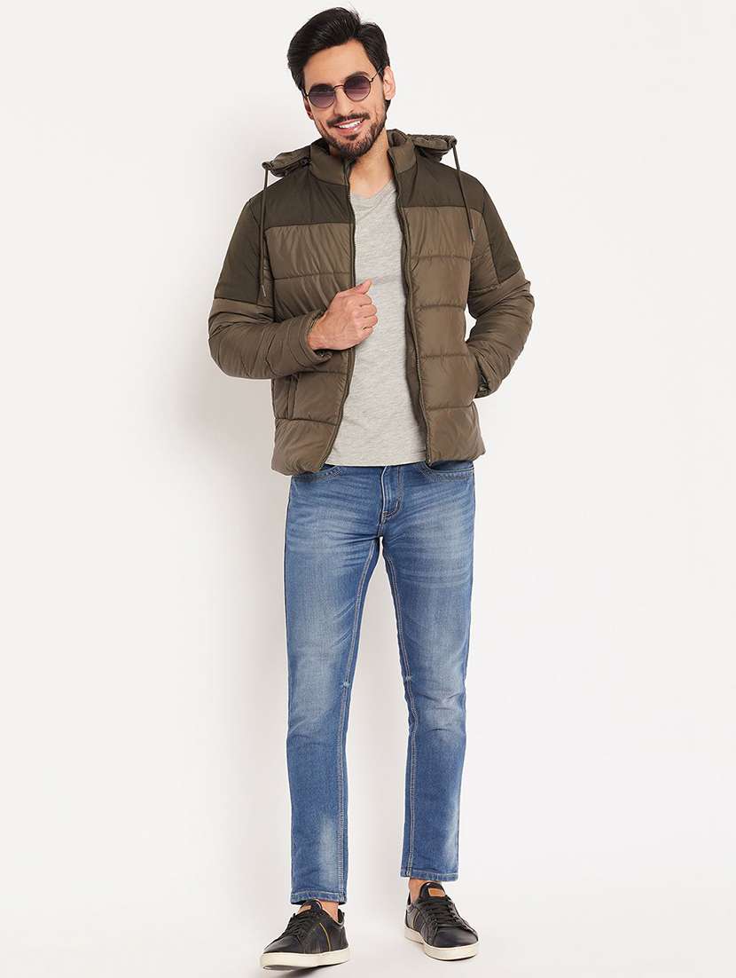 men color block long sleeve puffer jacket - 22291437 -  Standard Image - 3