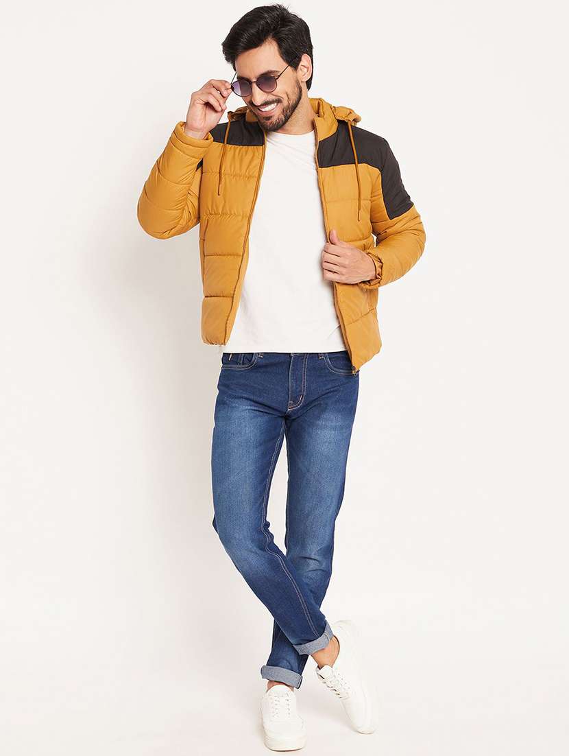 men color block long sleeve puffer jacket - 22291438 -  Standard Image - 3