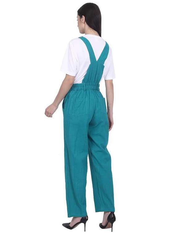 women solid sleeveless dungaree  - 22291440 -  Standard Image - 3