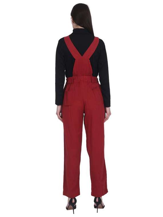 women solid sleeveless dungaree  - 22291444 -  Standard Image - 3