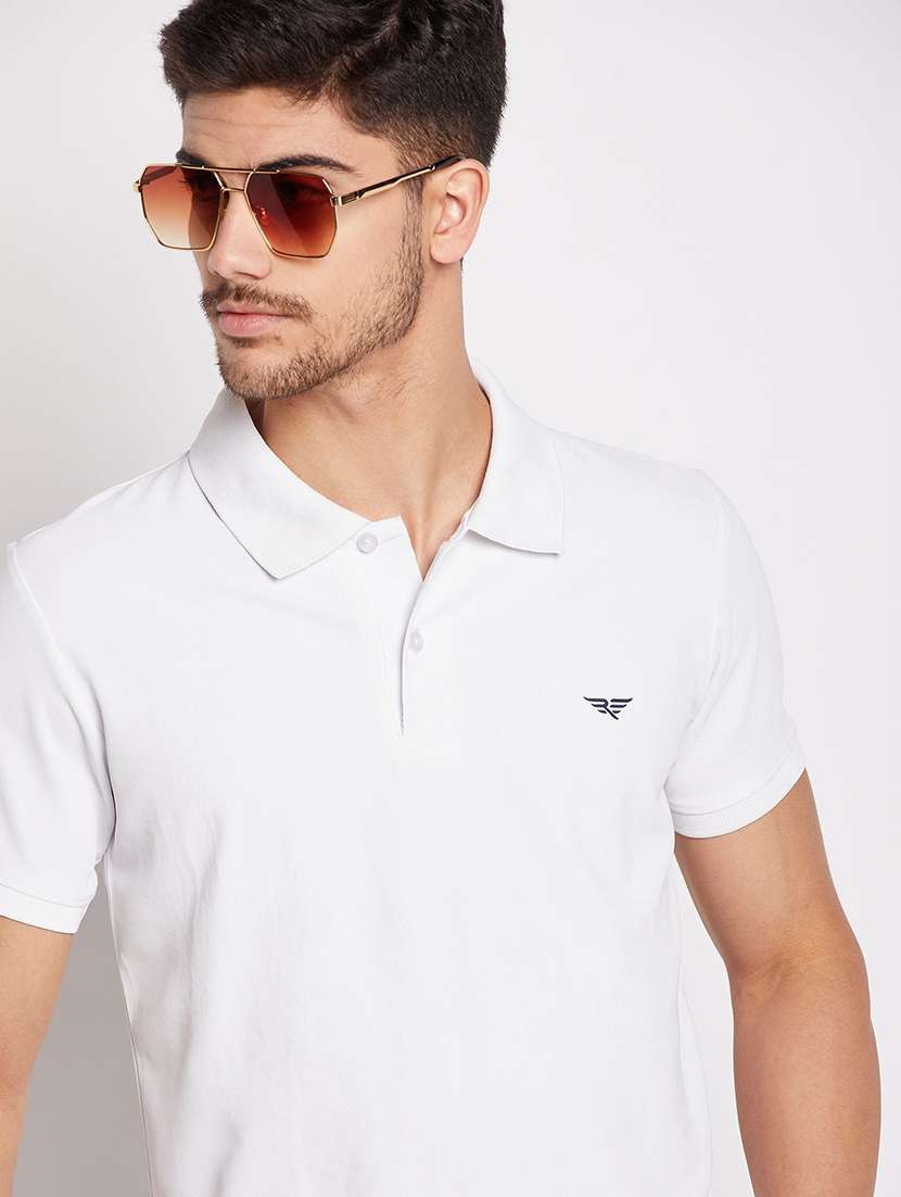 men solid short sleeve regular fit polo t-shirt