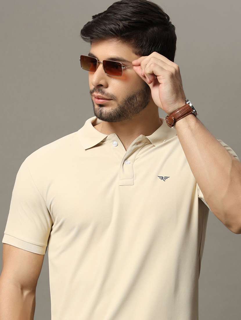 men solid short sleeve regular fit polo t-shirt