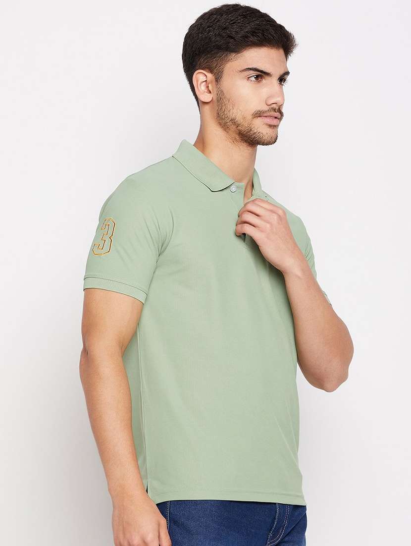 men solid short sleeve regular fit polo t-shirt