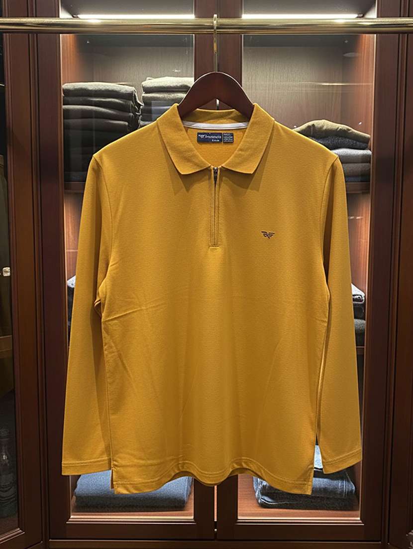 men solid long sleeve polo t-shirt - 22291485 -  Standard Image - 3