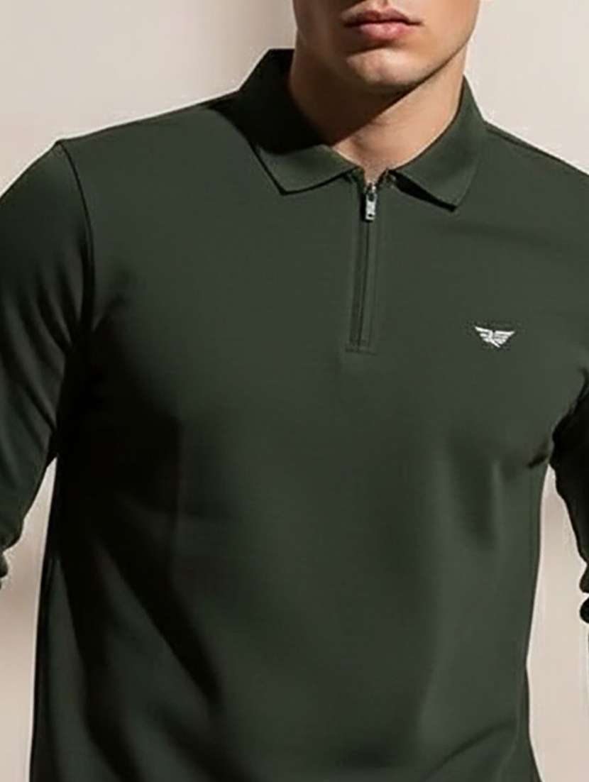 men solid long sleeve polo t-shirt - 22291490 -  Standard Image - 3